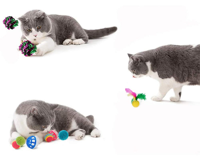 21 Pcs Cat Toys for Indoor Cats Collapsible Cat Tunnel Interactive Feather Teaser Wand Ball Toy for Kitten Cats - PawsPlanet Australia
