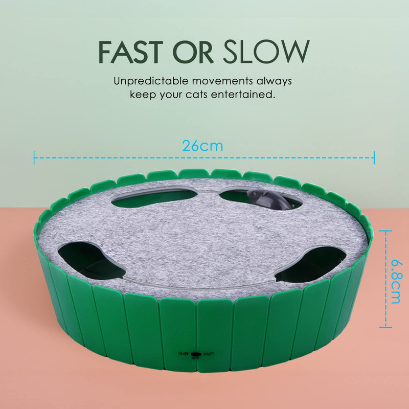 Pawaboo Cat Toy Electric Mouse, Interactive Kitten Toy Cat Bed Scratching Mat Catnip, Sweet and Safe Toy Ball for Small Cat Game Biting Chewing - Green - PawsPlanet Australia
