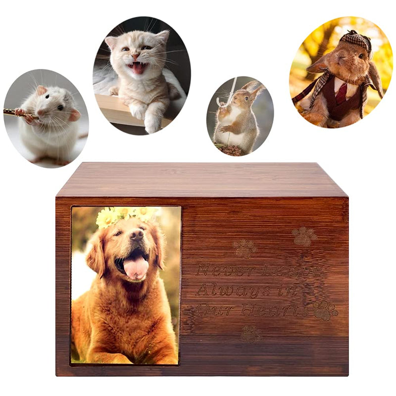 WHITSUN pet Dog Ashes urn with Photo Frame Dog Ashes Wooden urn for Cats, Squirrels, Rabbits - PawsPlanet Australia