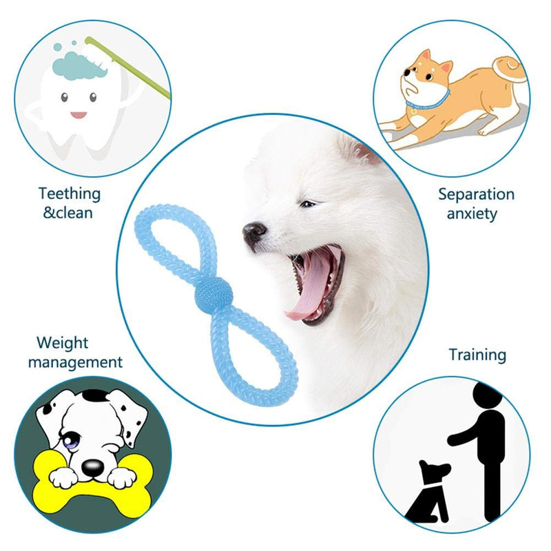 Pet Molar Bite Toy Rubber Soft Dog Chew Toys Interactive Dog Tug of War Toy Puppy Training Toy for Small Medium Dogs Teeth Cleaning(Blue) Blue - PawsPlanet Australia