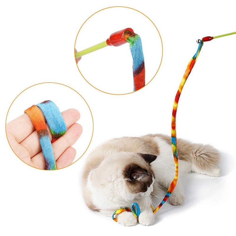 Cat Teaser Wands Interactive Cat Toys Cat Wands with Sound Paper Tassels for Cat Kitten Having Fun Exerciser Playing 8 Pack - PawsPlanet Australia