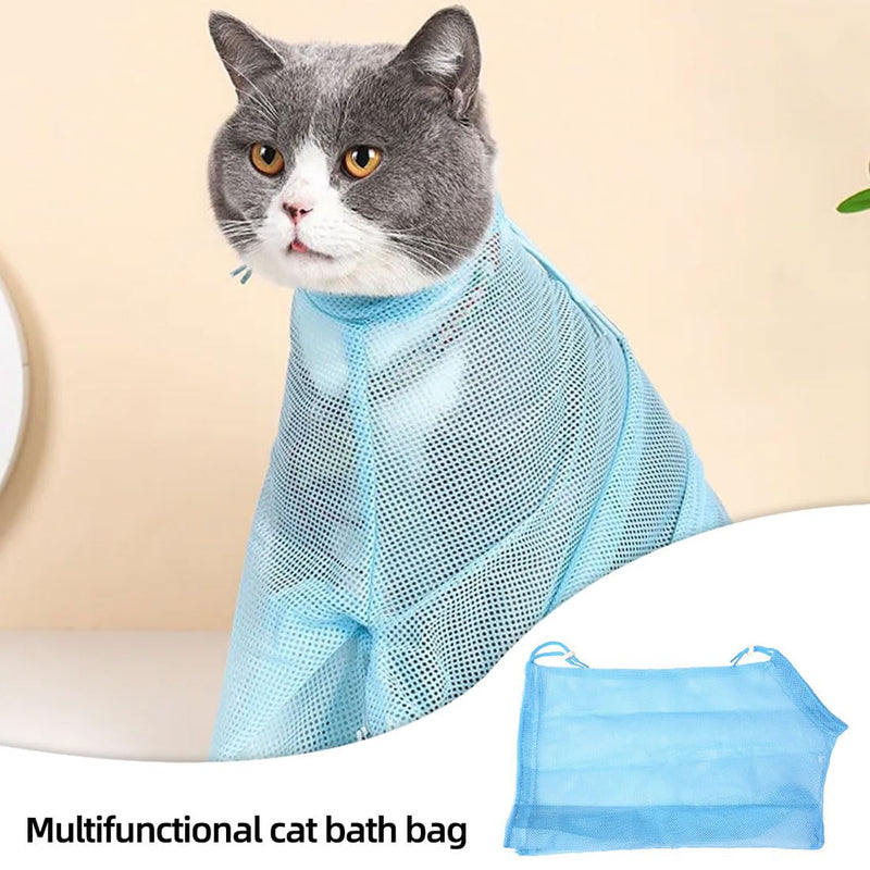 SSRDFU Cat Shower Bag - 1 pcs Adjustable Cat Wash Bag, Multifunctional Cat Restraint Bag Prevent Scratching Biting Mesh Bag for Cats for Bathing, Cleaning Ears and Claw Care - PawsPlanet Australia