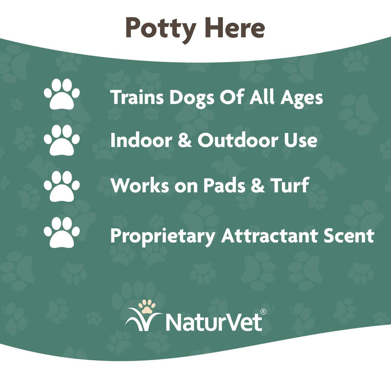 NaturVet – Potty Here Training Aid Spray – Attractive Scent Helps Train Puppies & Dogs Where to Potty – Formulated for Indoor & Outdoor Use 8 oz - PawsPlanet Australia