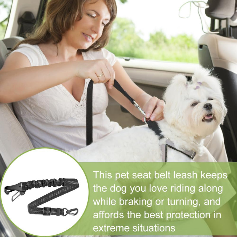 2 Pack Dog Car Seat Belt, 54-90cm Durable Dog Car Harness, 360 Degree Swivel Attachment, Headrest Dog Car Seat Belt, Dog Buckle, for Dogs, Cats and Pets(Black) black - PawsPlanet Australia