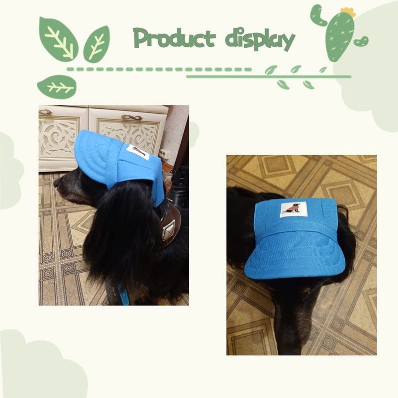 DaFuEn 4 Pieces Baseball Caps -Adjustable Dog Outdoor Sport Sun Protection Dog hat - for Small Medium and Large pet hat - pet Baseball Caps with Ear Holes and Chin Strap (Small) - PawsPlanet Australia