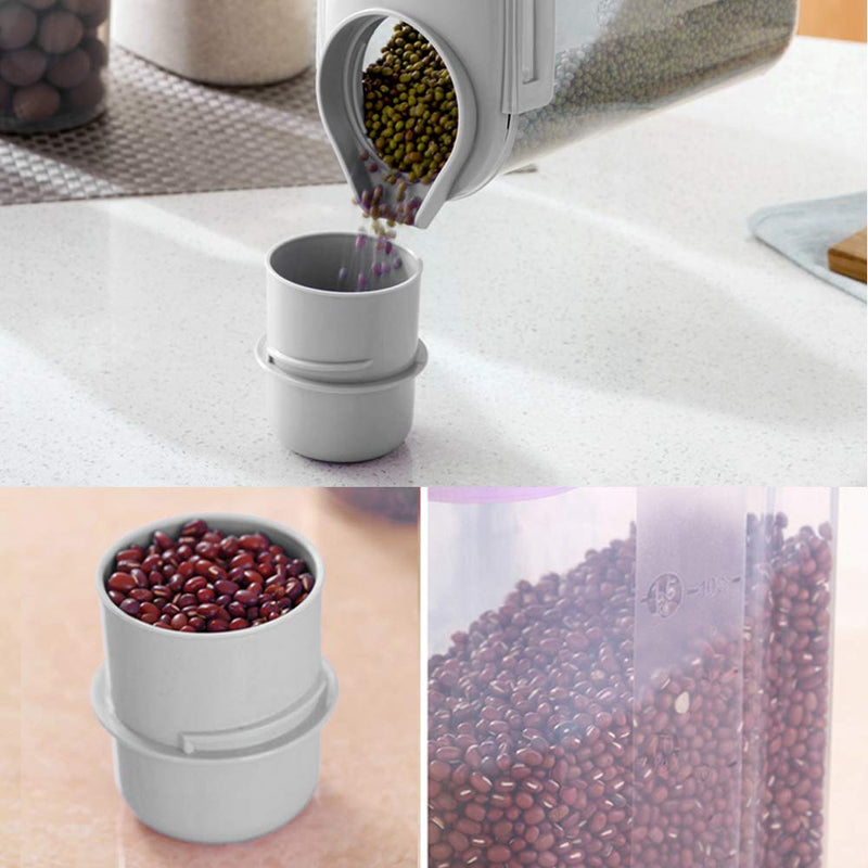 [Australia] - Ansee Pet Food Storage Container, Cereal Container with Airtight Design Pour Spout Measuring Swivel Cup, BPA-Free Dry Food Dispenser for Dogs Cats Birds Gray 