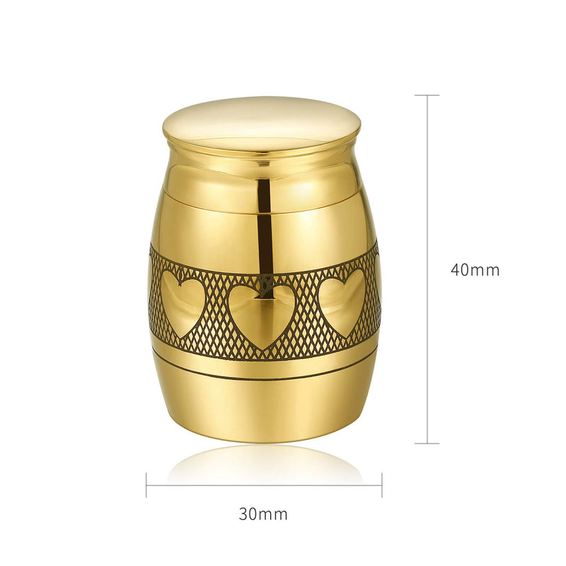 Small Keepsake Urns for Dogs Cats Ashes, Mini Cremation Urn for Pet Ashes, Stainless Steel Pet Memorial Ashes Holder (Golden - Heart Shape) Golden - Heart Shape - PawsPlanet Australia