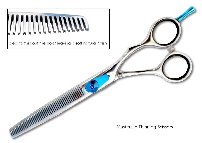 Masterclip 2 Pack Home Dog Grooming Thinning and Finishing Scissors Shears - PawsPlanet Australia