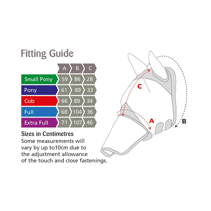 Shires Fine Mesh Mask with Ears and Fringe Black Cob - PawsPlanet Australia