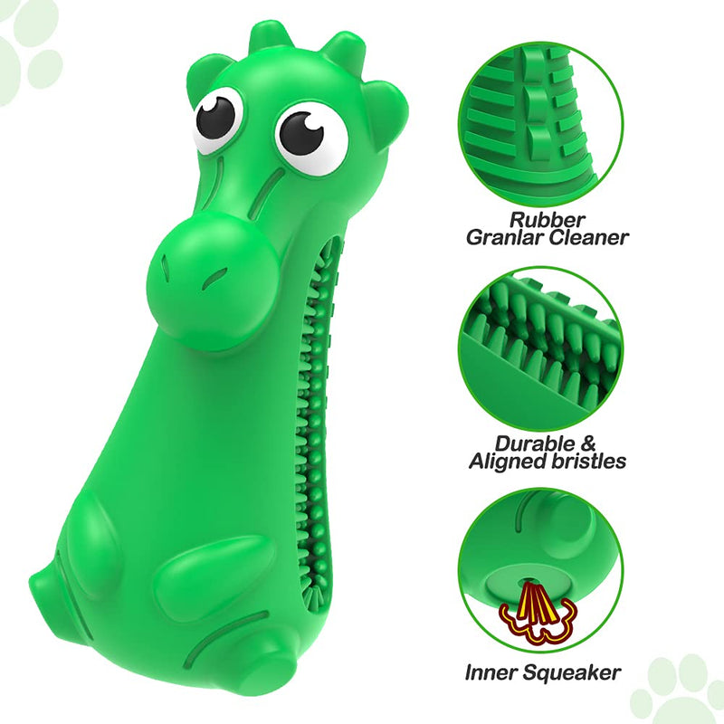 Dog Toys for Aggressive Chewers,PUPSAND Indestructible Large Dog Chew Toy for Teeth Cleaning,Durable Pet Teething Chew Toys Large Breed,Natural Rubber Tough Squeaky Dog Toys for Medium Large Dogs Green - PawsPlanet Australia