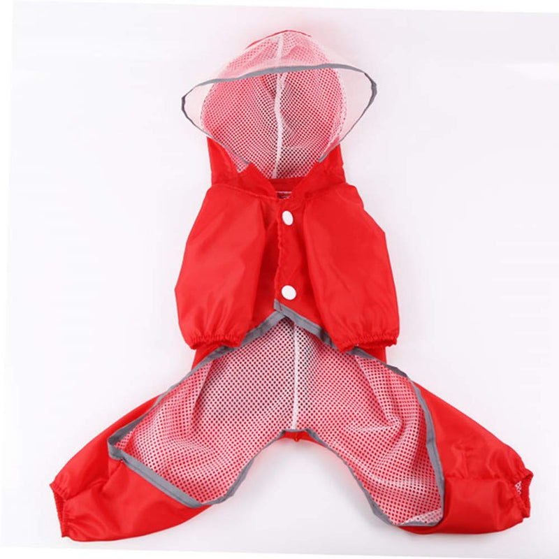 WOWON Pet Dog Raincoat Pet Dog Cat Rain Clothes (Red, Small) Red - PawsPlanet Australia