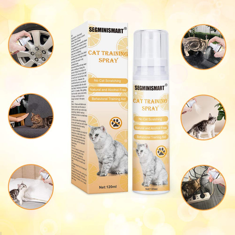 SEGMINISMART Cat Scratch Deterrent Spray, Cat Training Spray, Cat Scratching Training Spray, Suitable for Plants, Furniture, Floors - PawsPlanet Australia