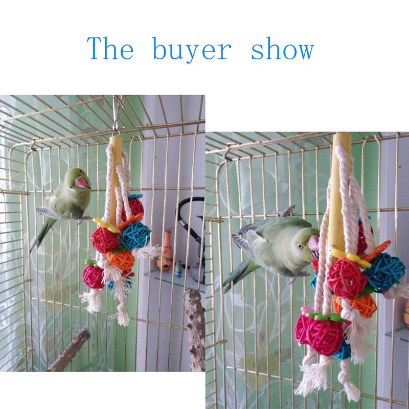 [Australia] - kathson Bird Toys, Parrot Hanging Colorful Toy, Rattan Balls Chewing Toys Suitable for Small and Medium Pet Birds Like Parakeet,Conure,Lovebirds,Finches(2 Pack) 