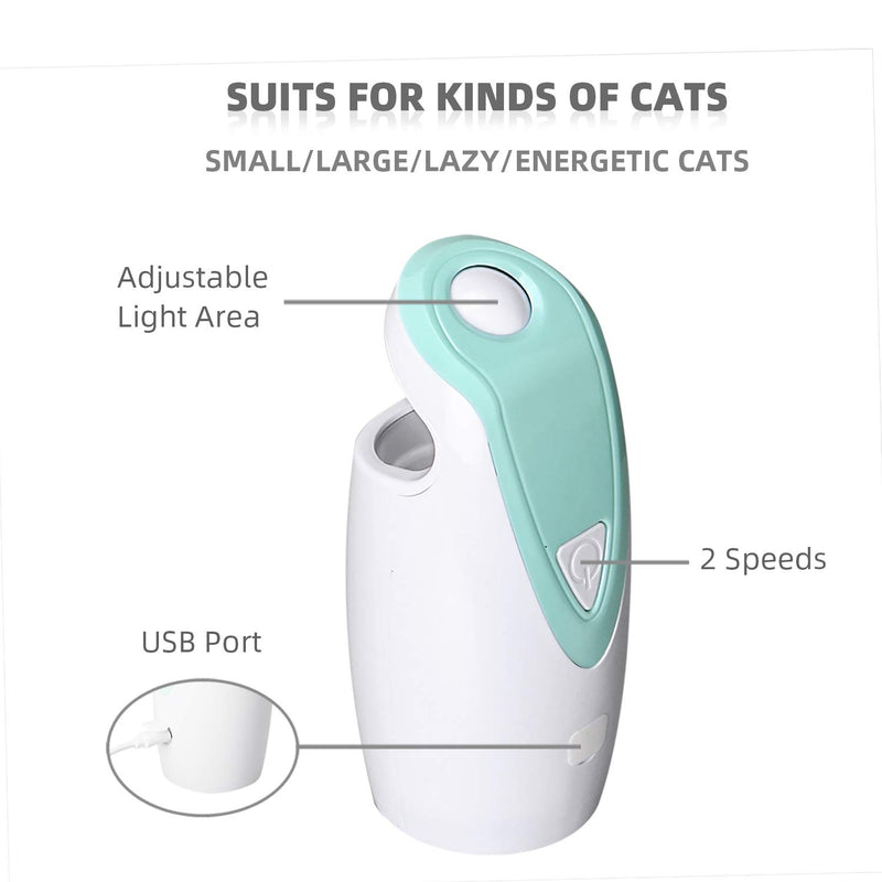 [Australia] - DAMGOO Safe for Eyes Cat Light Toy Interactive Dogs Toys 2 Speeds Rotating Automatic Beam Toys for Cats Rechargeable Electric Kitten Puppy Smart Dot Toys (Green) 