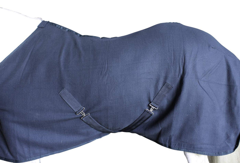 Derby Originals Fleece Cooler for Horses All Season Sheet & Blanket Liner with Crossed Surcingles 69" Navy Blue - PawsPlanet Australia