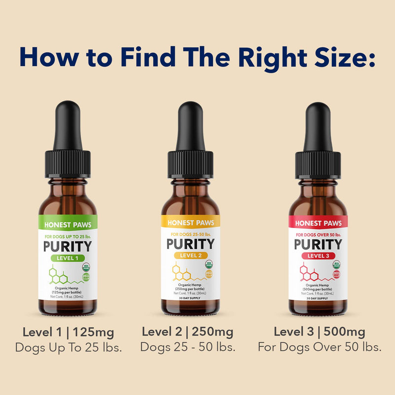 Honest Paws Purity Hemp Oil for Dogs Made in USA - Natural Hemp Seed Oil and Calming Drops for Dogs Rich in Omega 3 6 9 to Promote Healthy Bones, Joint Support, Relaxation and Relieve Discomfort 125 mg - PawsPlanet Australia