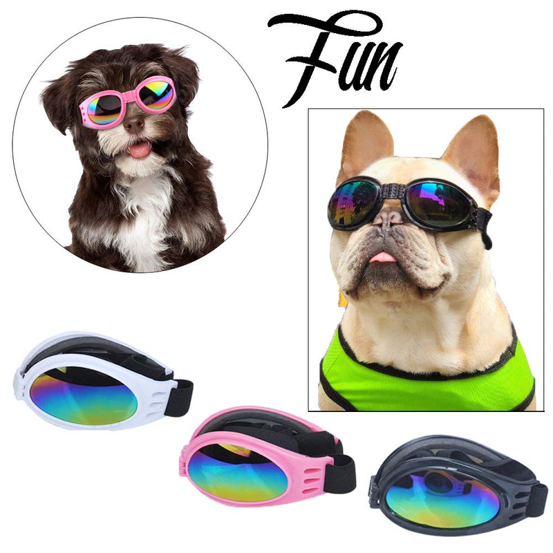 CHULAI 3Pcs Stylish Pet Glasses Cool Dog Sunglasses Dog Doggles Waterproof Windproof Eyewear UV Protection Sunglass for Doggy Puppy - PawsPlanet Australia