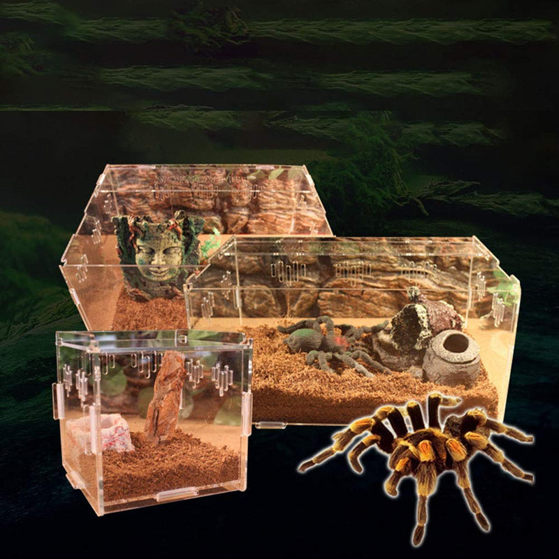 OMEM Transparent Acrylic Pet Reptile Box-Pet Reptile Combination Breeding Box Spider Scorpion Snake Transparent Breeding Box L - PawsPlanet Australia