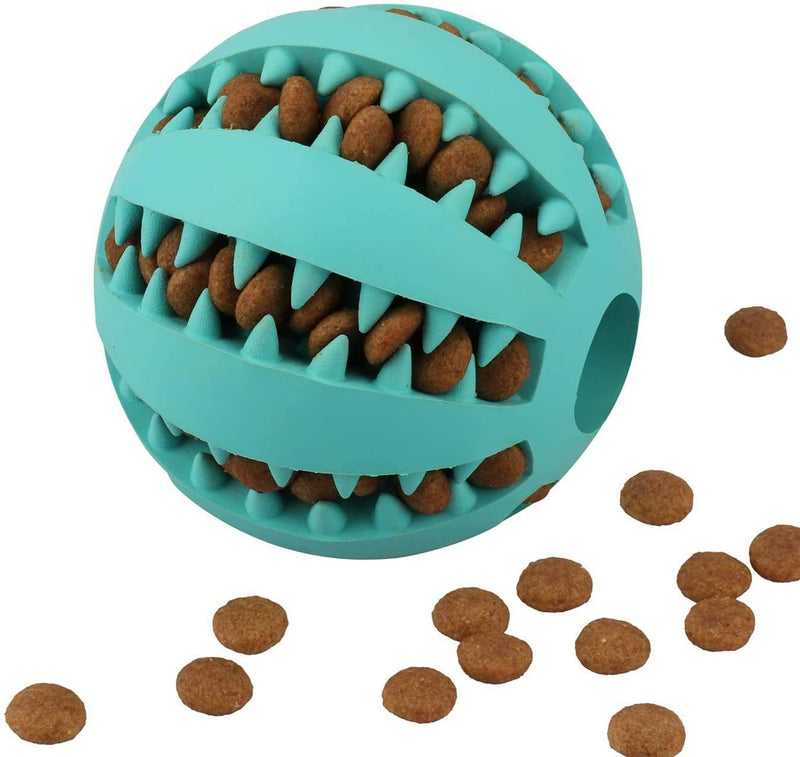 N\A 2 Pcs Dog Treat Toy Balls Durable Dog Teeth Cleaning Ball Bite Resistant Dog Play Balls Dog Chewing Ball Feeder Toy for Puppy Dogs(Blue and Orange) - PawsPlanet Australia