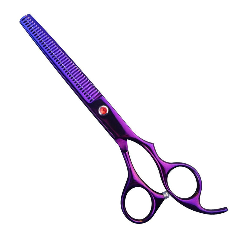 [Australia] - LILYS PET Professional PET Dog Grooming Coated Titanium Scissors Suit Cutting&Curved&Thinning Shears 7.0 inches Purple 