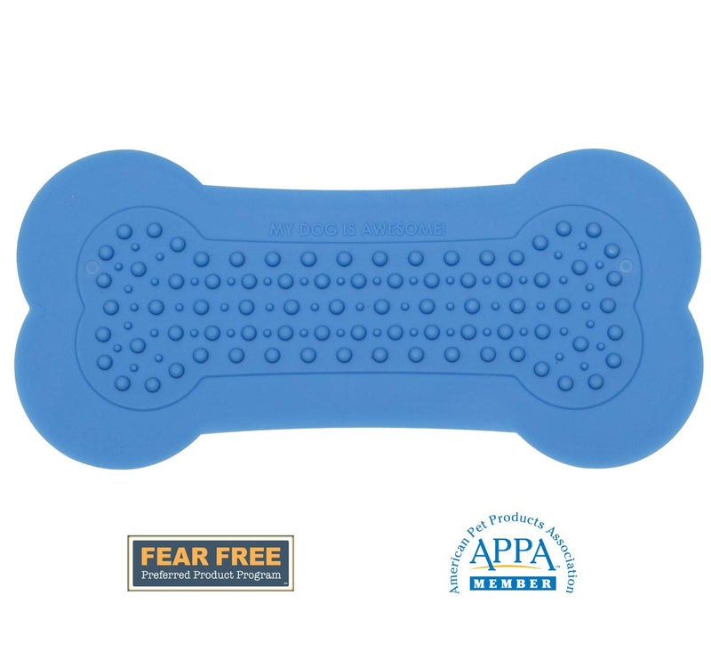 [Australia] - Lick Lick Pad - The Original Slow Feeder Dog Distraction Device | Veterinarian Used Lick Mat to Soothe While Bathing, Grooming, Training and More | Suction to Wall and Add Peanut Butter | Large Large - 1 Pack Blue 