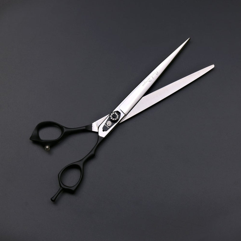 [Australia] - Purple Dragon Professional 8.0 inch Pet Grooming Hair Cutting Scissor and Dog Hair Thinning Shear - Japan 440C Stainless Steel Perfect for Pet Groomer or Family Use 