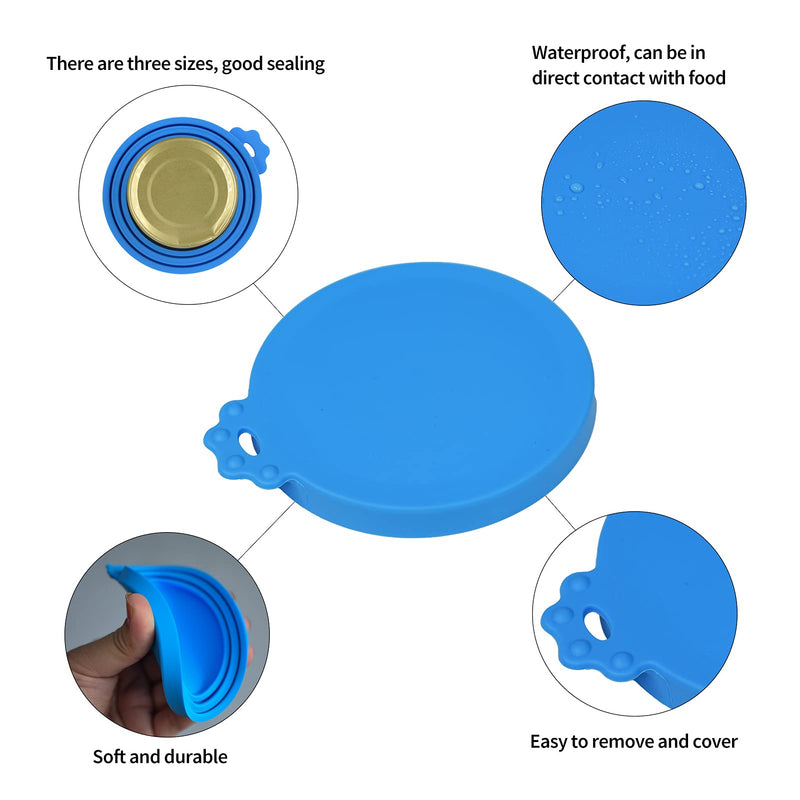 AOKLANT Pet Food Can Cover .The Universal Silicone can lid is Durable and has Good Sealing. Suitable for Most Standard Size cans of Cats and Dogs 2 Pack Blue - PawsPlanet Australia