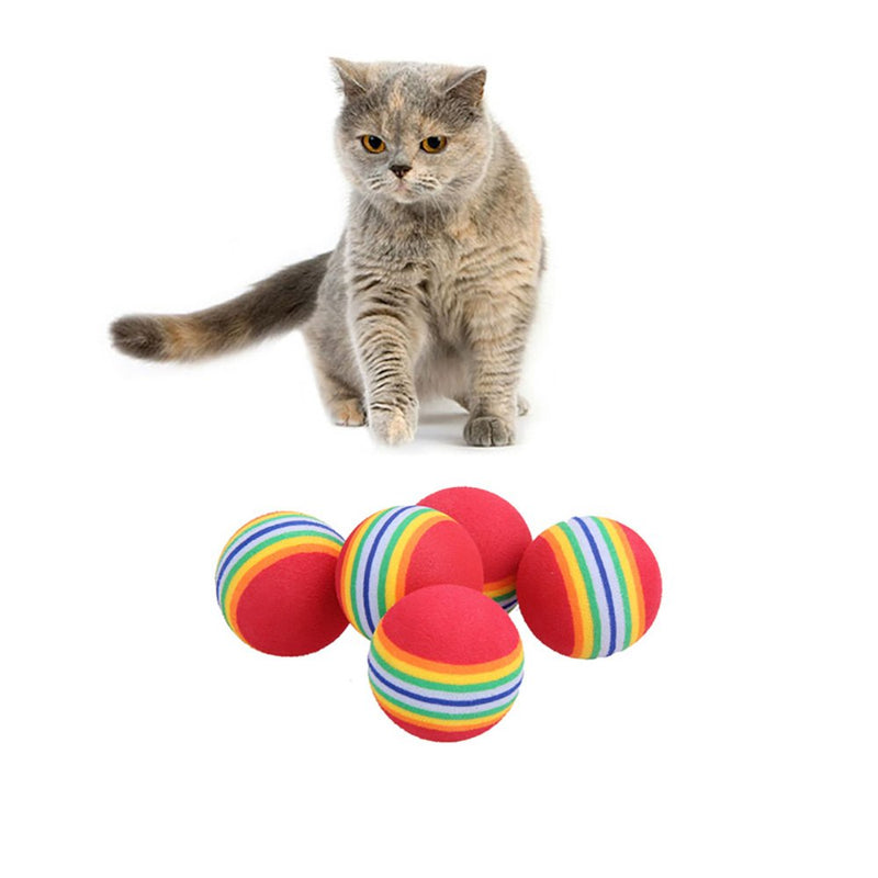 [Australia] - NUOMI 12pcs Sponge Ball Cat Toy Soft Foam Rainbow Play Balls Interactive Kittens Pet Toys 