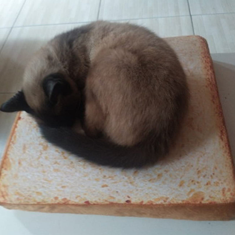 LotCow Soft Bread Cats Bed Toast Bread Slice Style Pet Mats Cushion Soft Warm Mattress Bed Mat Cushion 40 * 40CM - PawsPlanet Australia