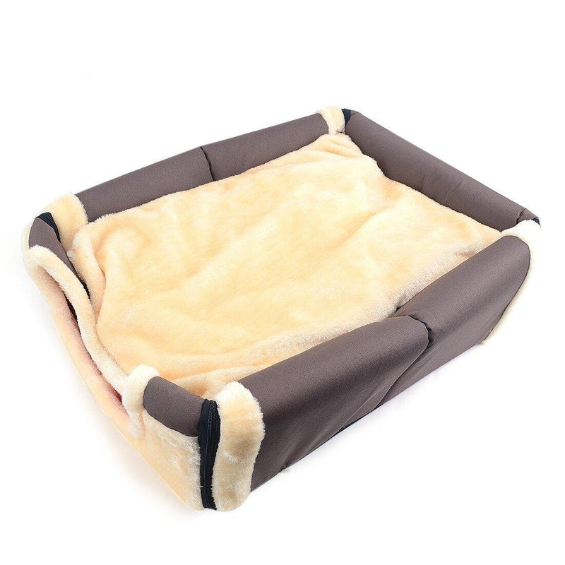 Pet Warm House - Cozy 2 In 1 Cat Portable House - Puppy Kennels Dog Caves Multifunction Bed with Removable Cushions for Dogs Cat Puppy Brown M - PawsPlanet Australia