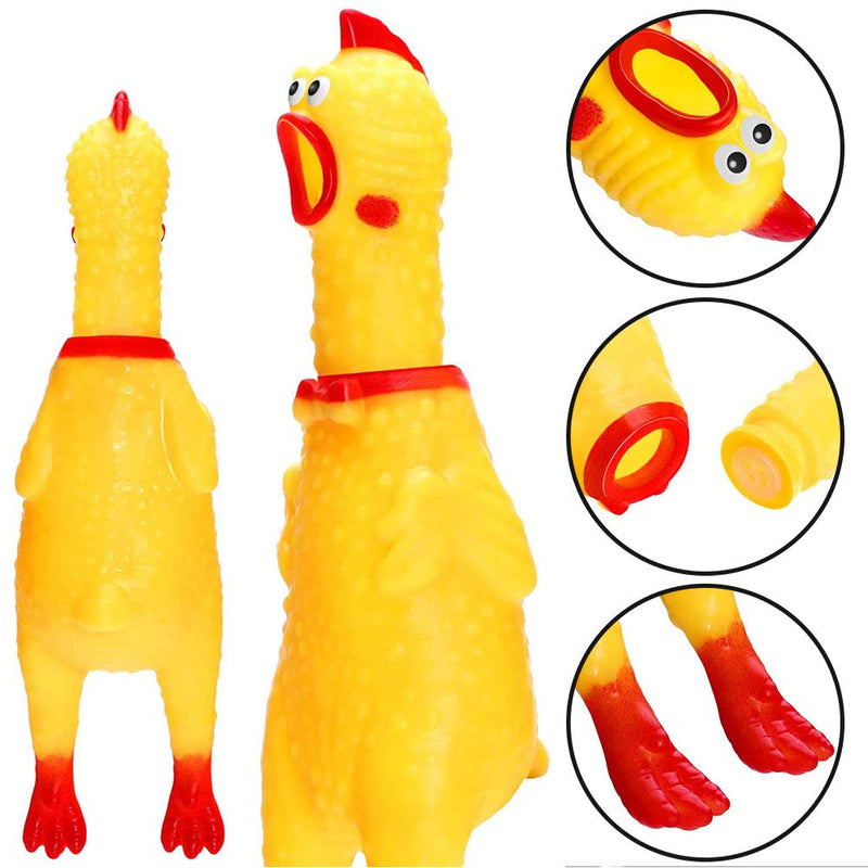 YUESEN Rubber Screaming Chicken Toy Yellow Rubber Squaking Chicken Toy Novelty Durable Rubber Chicken for Kids,Shrilling Decompression Tool Gadgets - 6 Pcs - PawsPlanet Australia