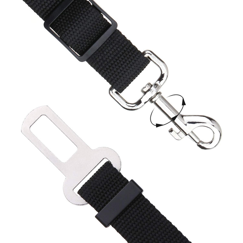 Elisel 2 Packs Adjustable Length Pet Dog Cat car seat Belt Pet seat Belt Pet Accessories for Dogs Cats and Pets Black Pink - PawsPlanet Australia