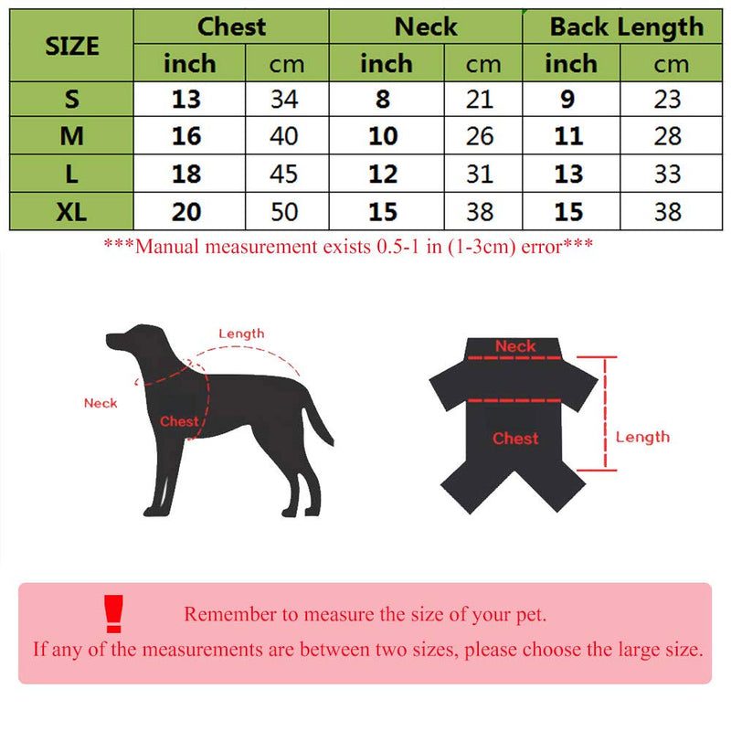 Oncpcare Fuzzy Fleece Dog Pajamas, Soft Warm Dog Coat, Dog Jumpsuit Shirt 100% Cotton Clothes for Small Dogs and Cats XL - PawsPlanet Australia