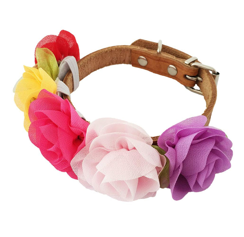 [Australia] - JpGdn 8pcs 1.8x2.5 Rose Small Dogs Collar Bows Flowers for Doggy Cats Wedding Birthday Party Collars Decor Attachment Sliding Accessories 