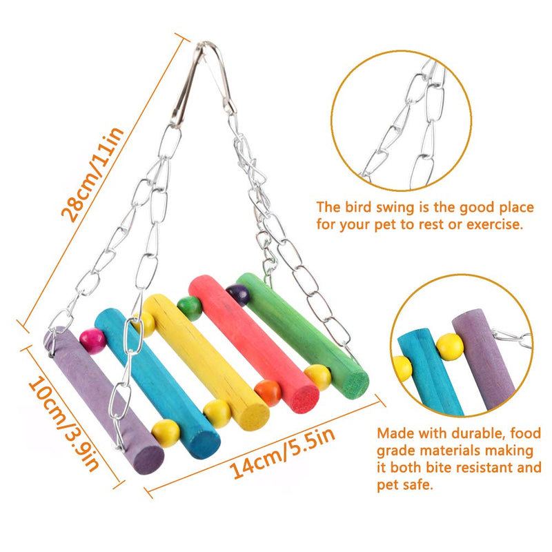 Bebester Bird Chewing Toys, 7pcs Bird Cage Toy Parrot Swing Toy Hanging Colorful Chewing Perches Parrot Toy Parrot Bite Toy for Small Conures, Love Birds, Small Parakeets Cockatiels, Macaws - PawsPlanet Australia
