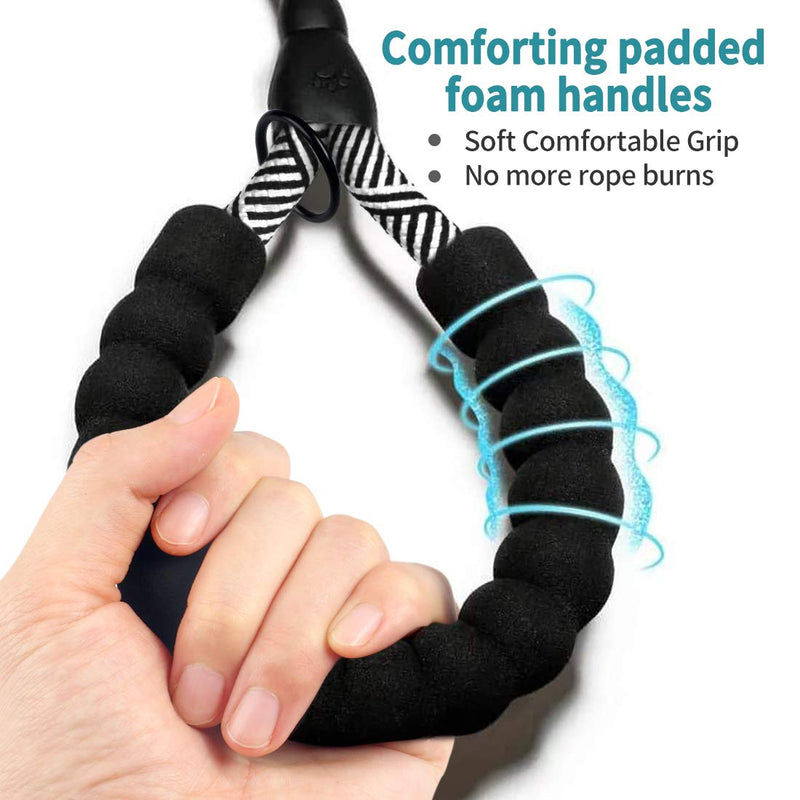 [Australia] - Paercute 10 FT Heavy Duty Dog Leash with Comfortable Padded Handle Reflective Dog leashes for Medium Large Dogs Black 