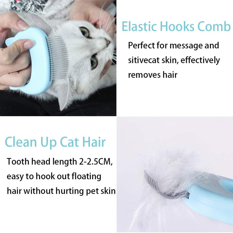 2 Pcs Cat Massage Comb for Short and Long Hair, Pet Shell Comb Gentle Grooming Tool Cats Dogs Cleaning Brush Hair Removal Tool for Shedding Matted Fur, Knots and Tangles 2 pcs - PawsPlanet Australia