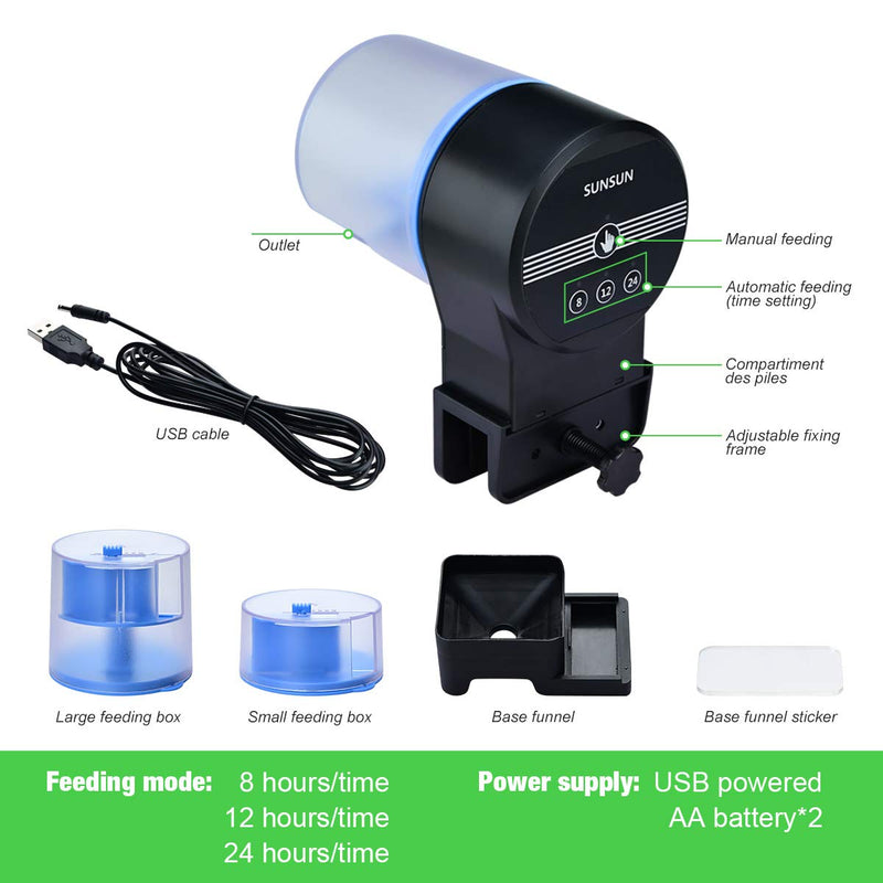 Podazz USB Charger 3 Way Automatic Fish Feeder Timer Turtle Food Fish Tank Biorb Accessories Aquarium Auto Feeder Fish for Marine Aquariums Pond - PawsPlanet Australia