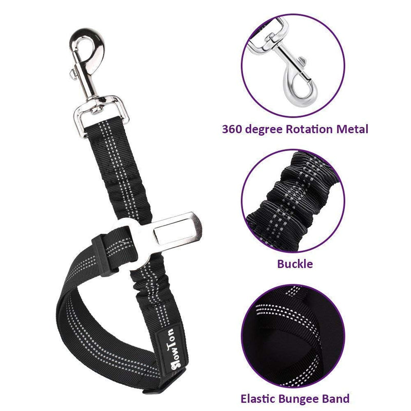 SlowTon Dog Car Harness Plus Connector Strap, Multifunction Adjustable Vest Harness Double Breathable Mesh Fabric with Car Vehicle Safety Seat Belt Small Purple - PawsPlanet Australia