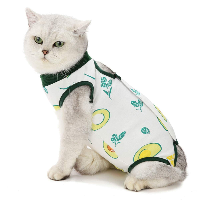 Kitipcoo Professional Surgery Recovery Suit for Cats Paste Cotton Breathable Surgery Suits for Abdominal Wounds and Skin Diseases for Cats Dogs, After Surgery Wear Suit Small (Pack of 1) Avocado - PawsPlanet Australia