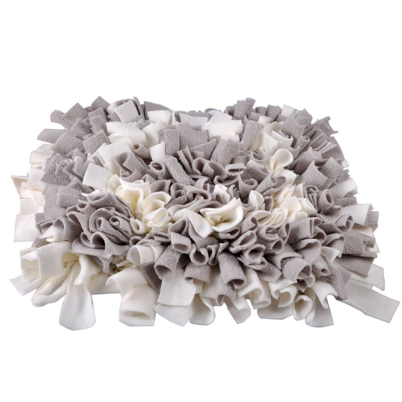 MyfatBOSS Pet Dog Snuffle Mat with Free Laundry Bag, Machine Washable Woven Dog Sniffing Pad, Flower Shape Snuffle Mat for Dogs, for Foraging Skill, Stress Release (30cmx30cm) (Grey&White) Grey&White - PawsPlanet Australia