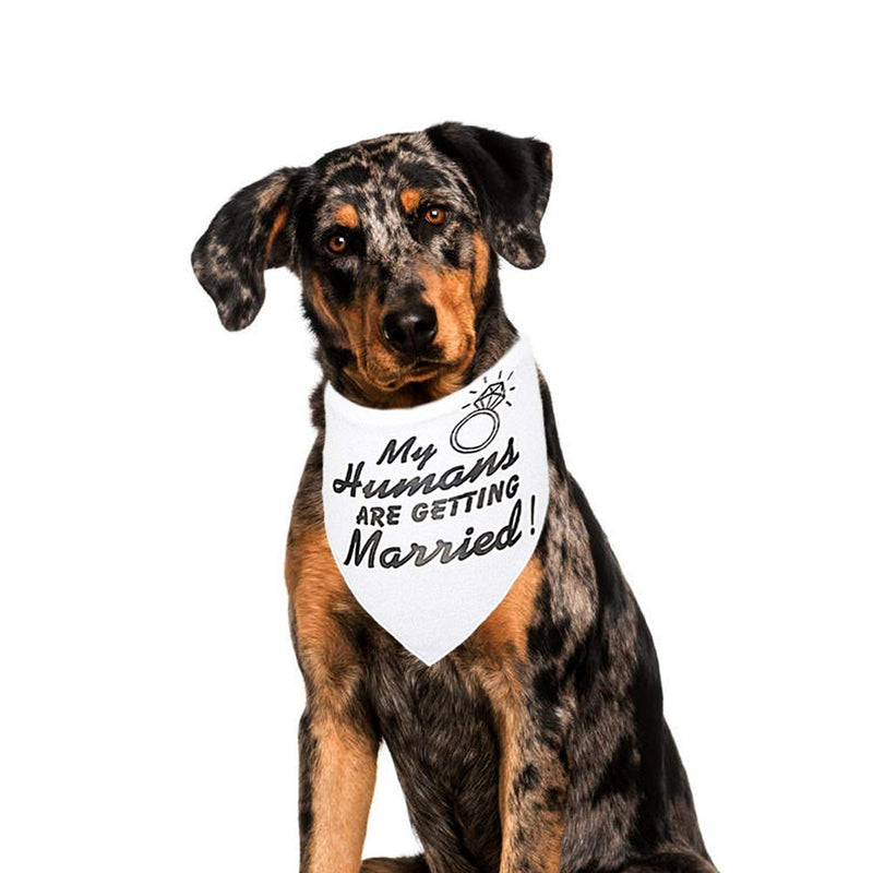 [Australia] - My Humans are Getting Married Dog Bandana for Medium to Large Dogs Wedding Pet Bandana Triangle Bibs Scarf Accessories 