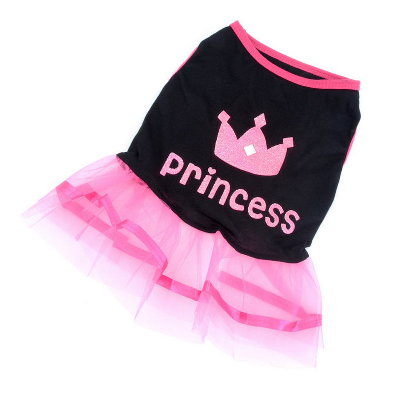 Ranphy Small Dog Cat Skirt Chihuahua Clothes for Girls Crown Princess Dress Puppy Shirt Summer,Pink and White XS XS (Pack of 1) Style 1 - PawsPlanet Australia