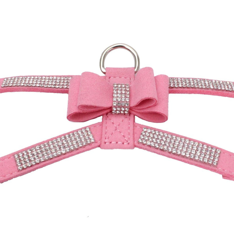 [Australia] - Norbi Fashion Puppy Harness Bling Rhinestone Pet Dog Harness Vest with Bowknot L A Pink 