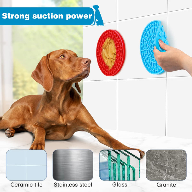 MooonGem Dog Lick Pad, Pet Bathing Distraction Pads, Wall Mounted Silicone Slow Feeder Lick Mat with Strong Suction for Dog Bathing Grooming, 2 Pack - PawsPlanet Australia