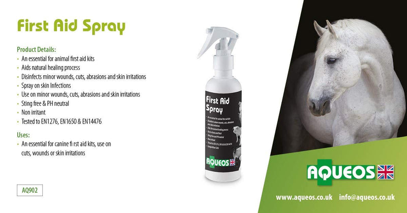 Aqueos Animal First Aid Spray | Wound Care | Skin Care | Antibacterial, Antiviral & Antifungal | For Dogs, Cats, Horses and any animal 200 ml - PawsPlanet Australia