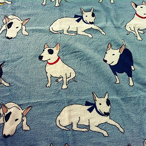 [Australia] - Creation Core Adorable Cartoon Pet Blanket Super Soft Fleece Cat Dog Blanket Mat 29.9" x 37.8", Bull Terrier Blue 