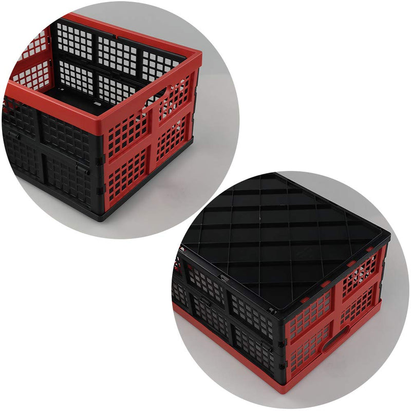Qqbine 16 Litre Plastic Stackable Collapsible Crate, Plastic Storage Baskets, 4 Packs, F - PawsPlanet Australia