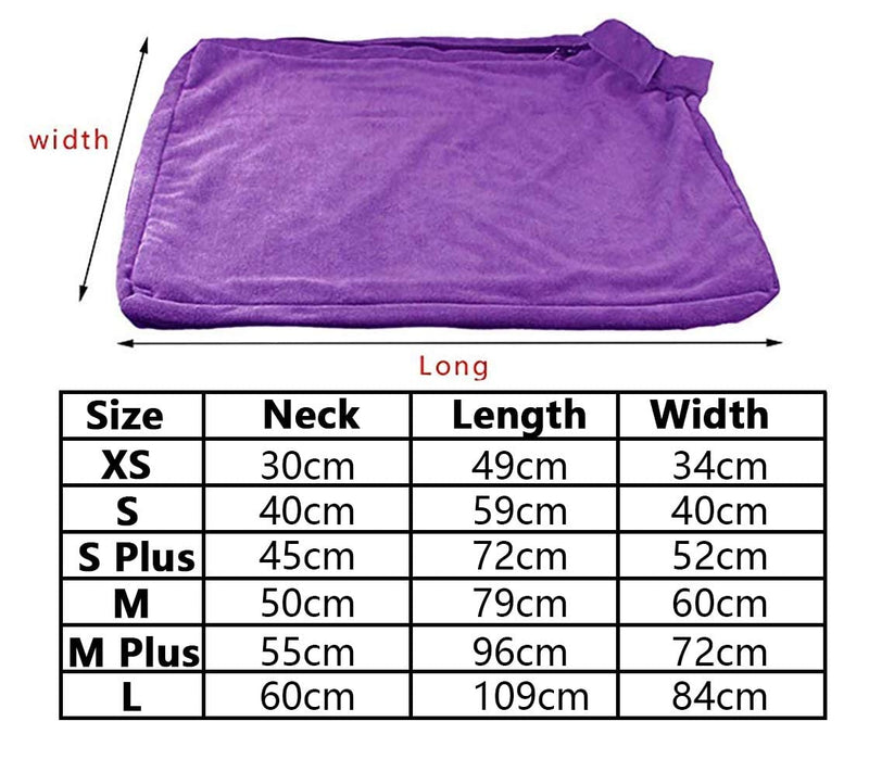 Premium Microfiber Dog Drying Bag - Quickly Removes Water Mud and Dirt - Extra Absorbent Towel Solution with Durable Hook and Loop Neck Strap-Purple-XS XS Purple - PawsPlanet Australia