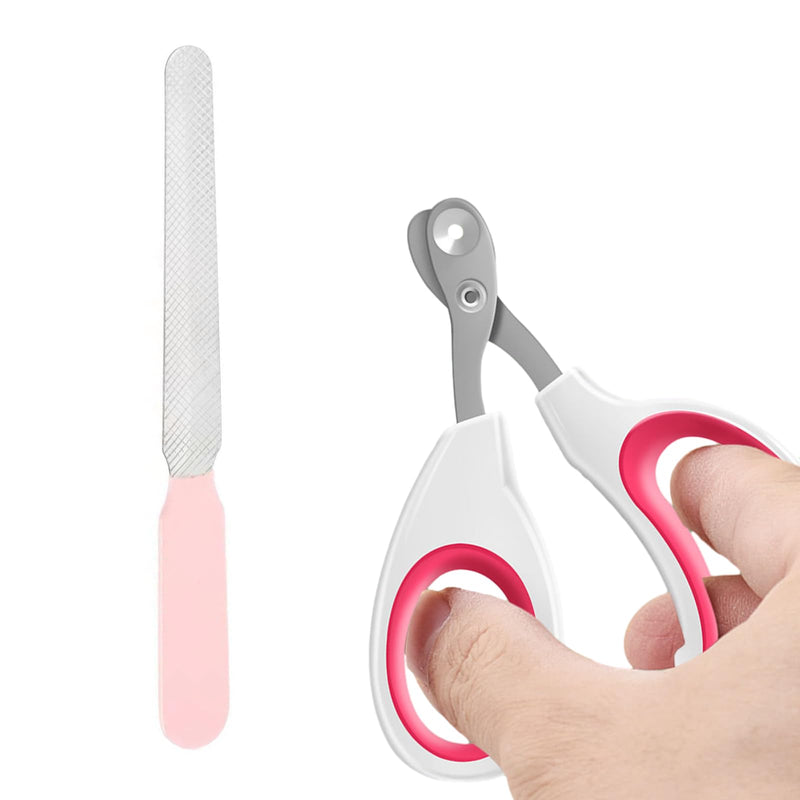 Claw scissors for cats pink, professional cat nail scissors, claw scissors for dogs, small cats, claw cutter, safety, cat accessories, ideal for small dogs, puppies, cats with file and cat brush - PawsPlanet Australia